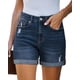 thumbnail image 1 of Shorts vaqueros azules de tiro alto para mujer, 14 cm, 1 of 7