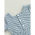 thumbnail image 5 of GXFC Toddler Baby Girls Summer One Piece Jumpsuits 6M 1T 2T 3T 4T Kids Girls Short Sleeve Ribbed Romper Pants Children Summer Bodysuit Clothes with Belted 6M-4T, 5 of 8