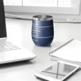 thumbnail image 3 of 12oz Stemless Wine Tumblers Blue and White Modern Art Geometric Vacuum Insulated Stainless Steel Travel Tumbler Cups Mug with Lid and Straw for Champaign,Cocktail,Beer with Cleaning Brush, 3 of 5