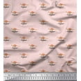 thumbnail image 1 of Soimoi Pink polyester Crepe Fabric Stripe & Kangaroo Animal Printed Craft Fabric by the Yard 42 Inch Wide, 1 of 3
