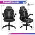 thumbnail image 2 of Gymax High Back Gaming Chair Height Adjustable Swivel Computer Office Chair Grey, 2 of 10