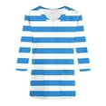 thumbnail image 5 of Cavosen Underscrub Tops for Women Blue 3/4 Sleeve V Neck Underscrub Stretchy Soft Xmas Striped Yoga Scrub Shirts with Pocket Breathable Nursing Uniform Scrub Tops Tee 2XL, 5 of 5