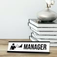 thumbnail image 3 of Manager, BW Black Frame Desk Sign (2x8¨), 3 of 3
