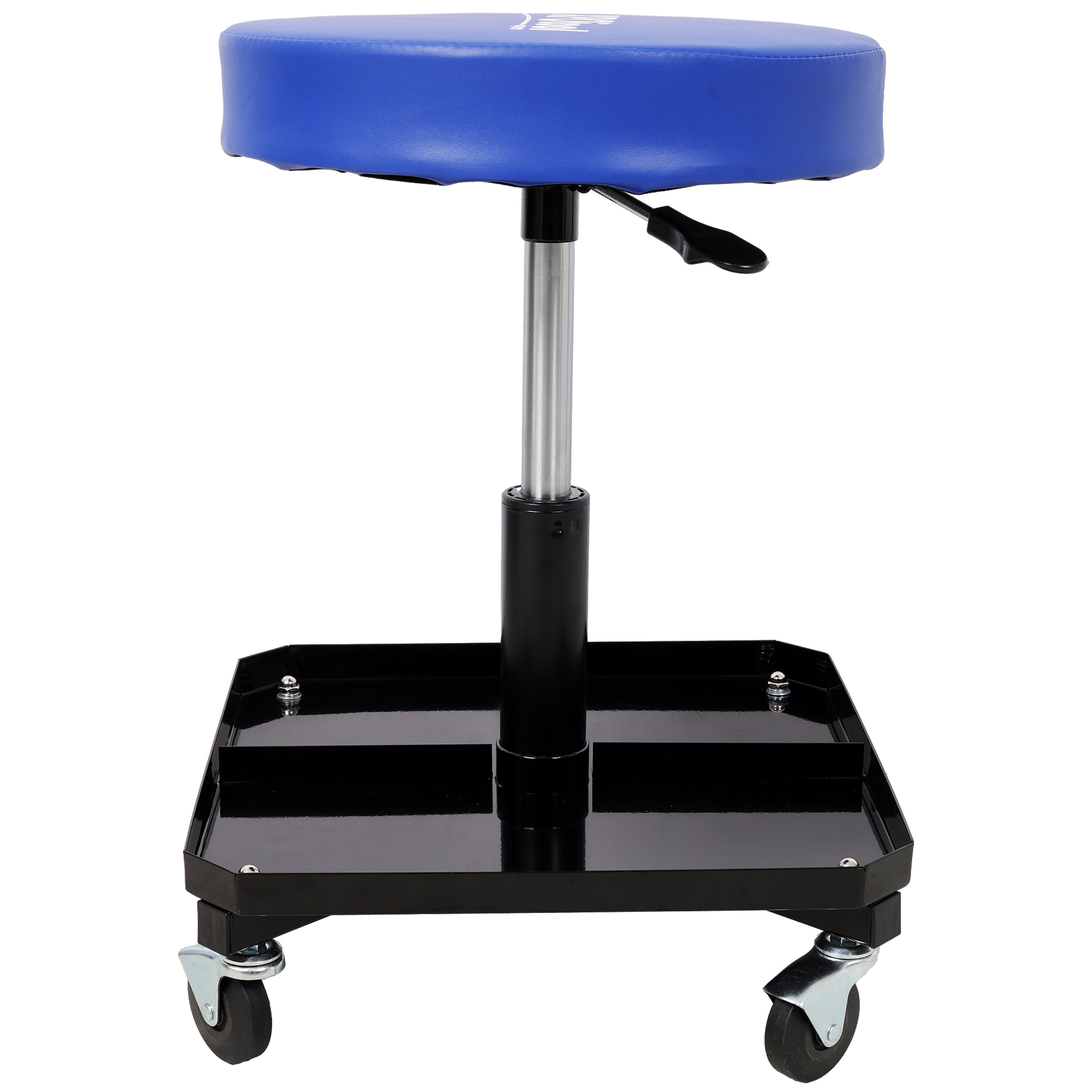 , 250 LBS Rolling Pneumatic Creeper Garage,Adjustable Mechanic Stool with Tool Tray Storage, Black+Blue ,Steel ,