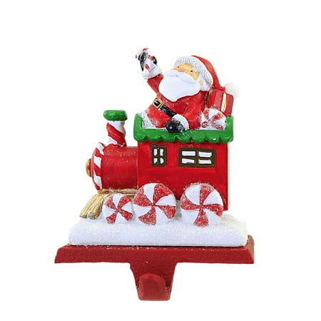 Christmas Christmas Train Stocking Holder Snowman Santa Tree Scarf Cane Tc00685 Santa