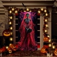 thumbnail image 4 of Halloween Decorations Door Cover, Large Scary Creepy Door Banner Bathroom Porch Door Backdrop House Halloween Party Decoration, 35*71 In Red, 4 of 8