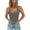 Grey, variant on Women's Square Neck Sleeveless Bodysuit Double Lined Tops Thong Bodysuit