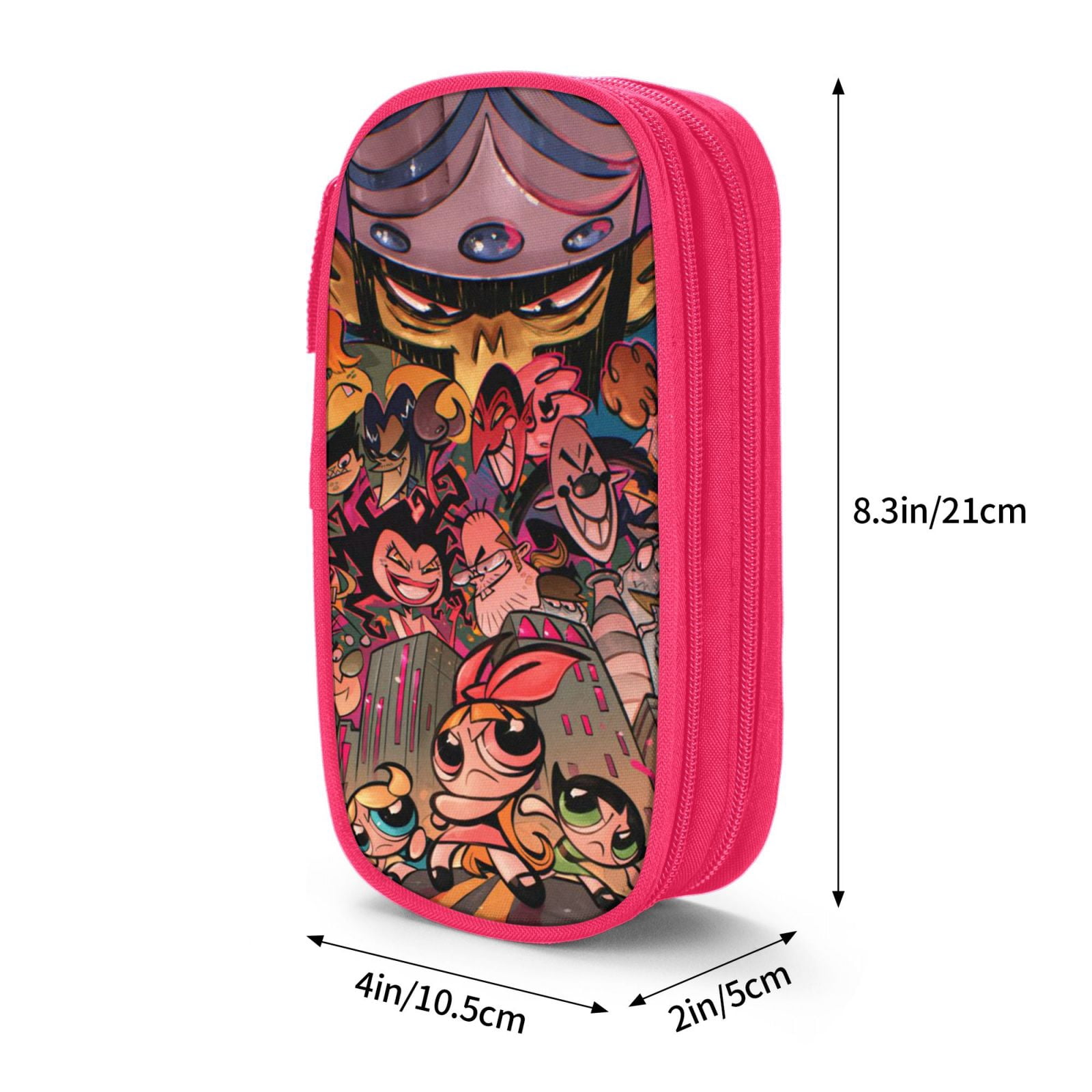 The Powerpuff Gi-rls Pencil Case Large Capacity Pencil Pouch Pen Bag Office Stationery Organizer Travel Makeup Bag Pink