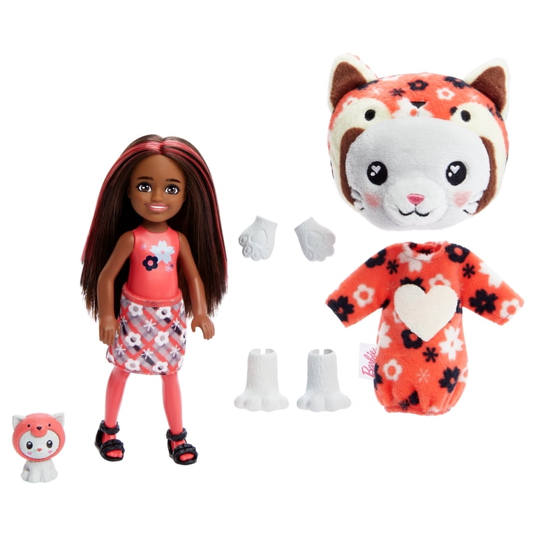 Barbie, Chelsea Doll, Kitten Red Panda Costume, 6 Surprises