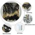 thumbnail image 5 of Black and White Marble Bathroom Shower Curtain Gold Sand Artistic Bath Curtain with Hooks Waterproof Polyester Fabric Shower Curtains for Modern Luxury Bath Decorative, 72x72 Inch, 5 of 6