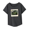 thumbnail image 4 of Camiseta para mujer, ropa de verano, cuello redondo, camiseta con cuello redondo para uso diario de vacaciones SG, 4 of 7