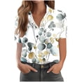 thumbnail image 5 of Ruimatai Women's Casual Printed Short Sleeve Button Down Blouse with Pocket Comfortable Stylish Tops, 5 of 7