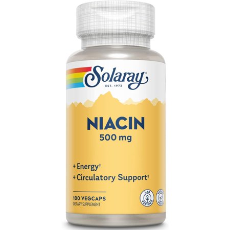 SOLARAY Niacin 500 mg, Vitamin B3 | Skin Health, Nervous System & Circulation Support | 100ct