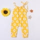 thumbnail image 3 of Body De Bebé Canastilla Onesies Para Niños Pequeños Niños Sin Mangas Estampado Floral Mono De Una Pieza Con Correa Amarillo Odeerbi LM103-4003, 3 of 8