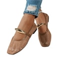 thumbnail image 6 of HTHLVMD Hollow Breathable Casual Footwear, Mesh Mary Jane, Widestep Shoes for Women, Women's Mesh Ballet Flats Fishnet Ballerina Flats Buckle Strap Mary Jane Causal Daily Dress Shoes, Khaki 8, 6 of 6