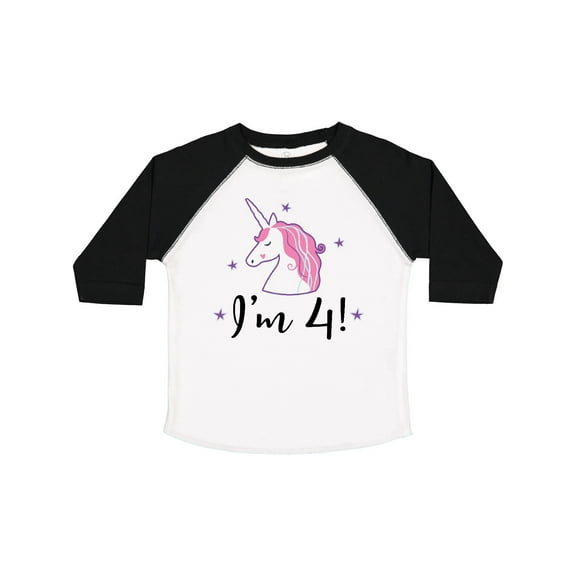 Inktastic 4th Birthday Cute Unicorn Girls Toddler T-Shirt