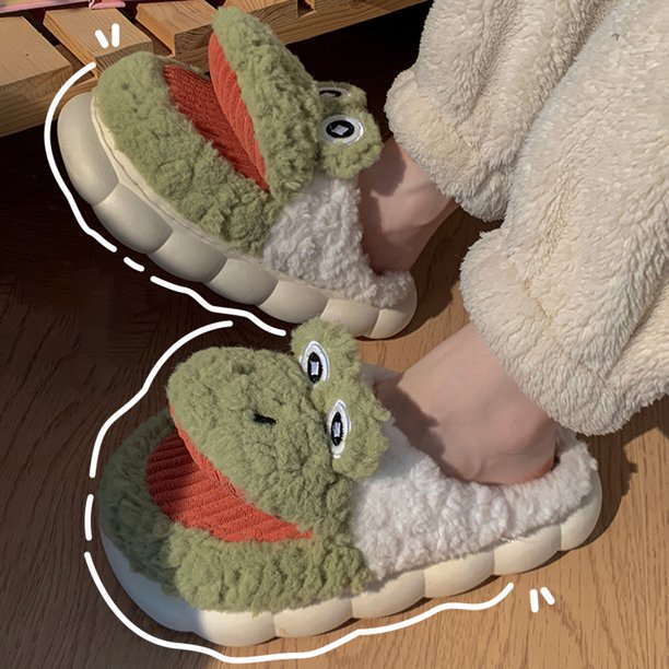 Pantufla Zapatillas unisex de rana de dibujos animados, cómodos y divertidos zapatos esponjosos, zapatillas de interior para el hogar DQrwqpou Tenis De Mujer Tenis De Hombre