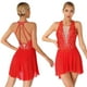 thumbnail image 3 of Malla de gimnasia para mujer, vestido de actuación de ballet lírico, vestidos con purpurina, ropa de baile, patinaje artístico, disfraz de fiesta, 3 of 5