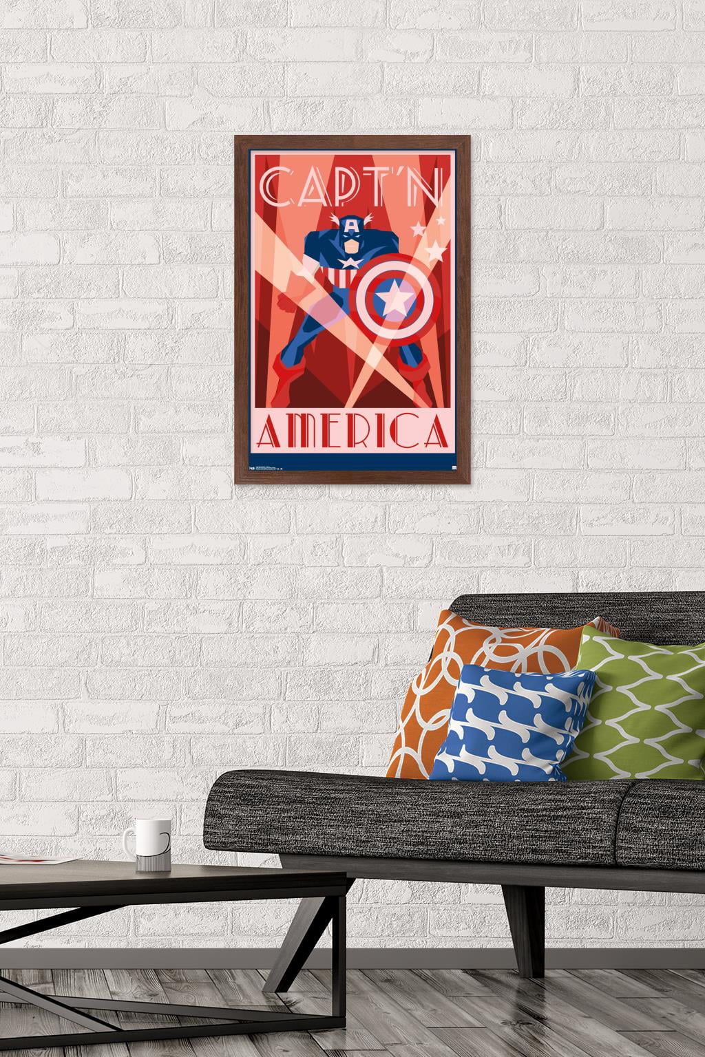 Marvel Comics - Captain America - Art Deco Poster