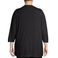 thumbnail image 2 of Just My Size Women's Plus Size Quarter Sleeve Flowy V-Neck T-Shirt, 2 of 6