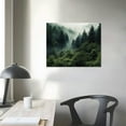 thumbnail image 3 of ARISTURING  Mountain Canvas Wall Art Misty Forest Green Pine Tree Painting Prints Natural Landscape Wall Decor for Living Room Bedroom Framed, 3 of 4
