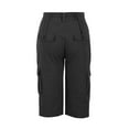 thumbnail image 3 of Letimco Women Ladies Solid Cotton Pants Hippie Punk Trousers Streetwear Jogger Pocket Loose Overalls Short Pants, 3 of 4