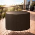 thumbnail image 5 of Jane Stone Custom Size 48"x28" Round Patio Furniture Cover,Heavy Duty 420D Oxford PU Coated Waterproof Outdoor Table & Chair Cover,UV Resistant,Breathable Air Vents,All-Season Protection,Coffee, 5 of 6