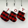 thumbnail image 5 of Christmas Stockings,Red Black Buffalo Plaid Initials Xmas Stockings Christmas Decorations Indoor 7" Hanging Stocking Bags Xmas Decor for Holiday, 5 of 6