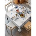 thumbnail image 6 of Navy Blue Flowers Table Cloth, Waterproof Tablecloth for Square Tables, Spring Floral Elegant Pastoral Watercolor Reusable Washable Fabric Table Cover for Restaurant Kitchen Dining Tables 60"x60", 6 of 9