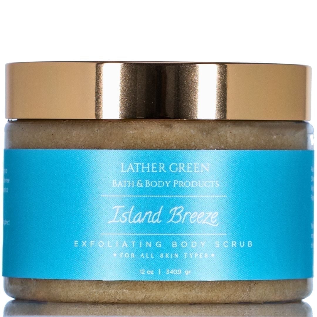 Island Breeze Exfoliating Sugar Body Scrub, Hydrating and Soothing Skincare for All Skin Types, 12 oz by LatherGreen