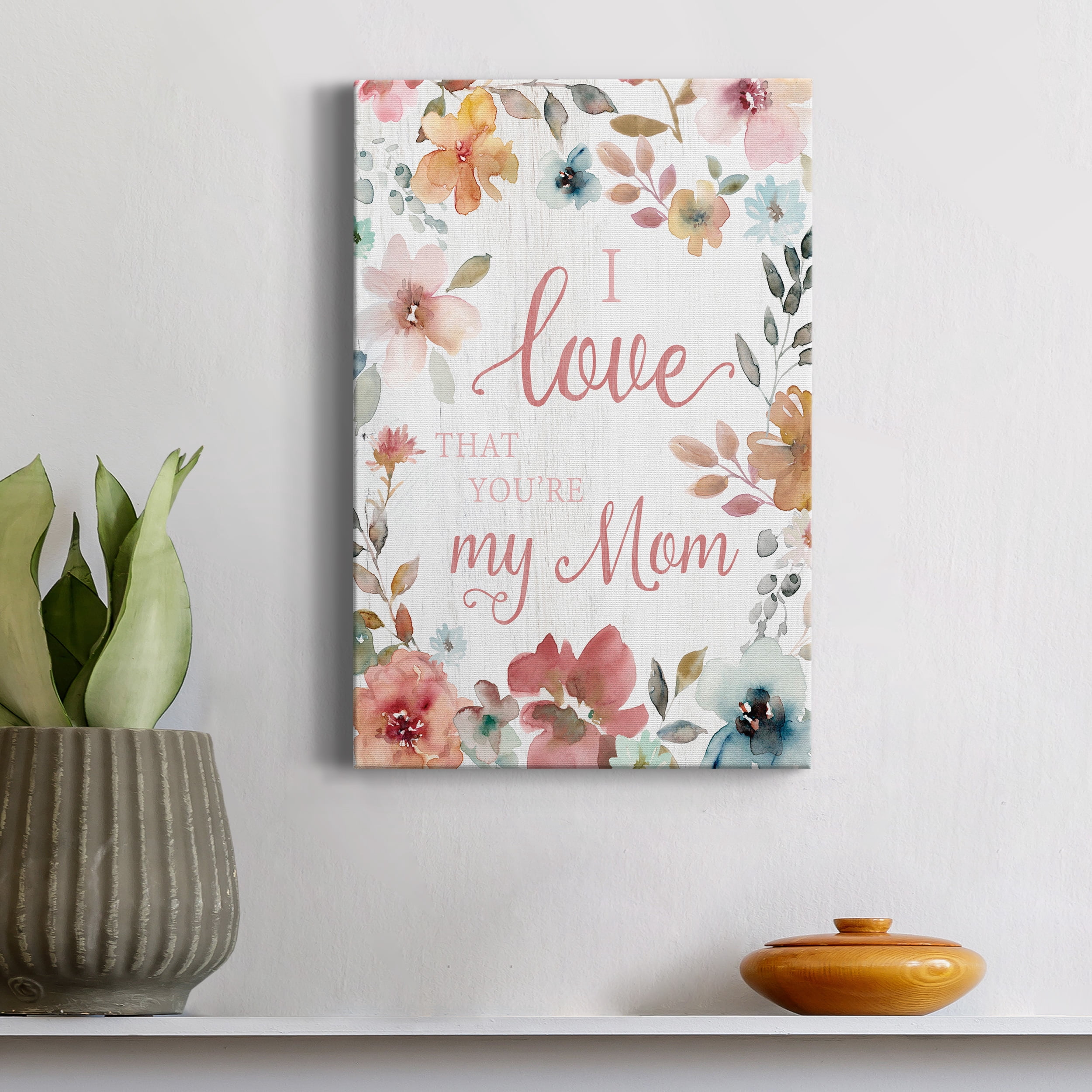 Love Mom Premium Gallery Wrapped Canvas - Ready to Hang - 32 x 48