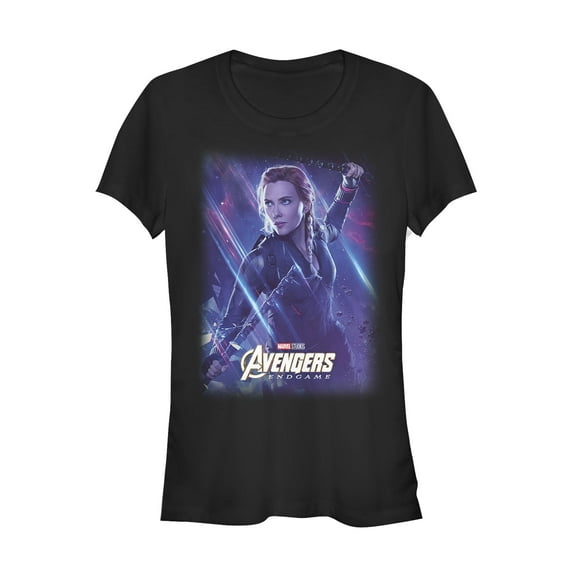 Junior's Marvel Avengers: Endgame Widow Streaks  Graphic Tee Black Medium