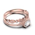 thumbnail image 2 of Gorgeous Art nouvea 1.90 Carat Oval Cut Diamond Moissanite Affordable Engagement Ring, Moissanite Wedding Ring, One Matching Band in 10k Solid Rose Gold Gift For Her, Promise Ring, 2 of 4