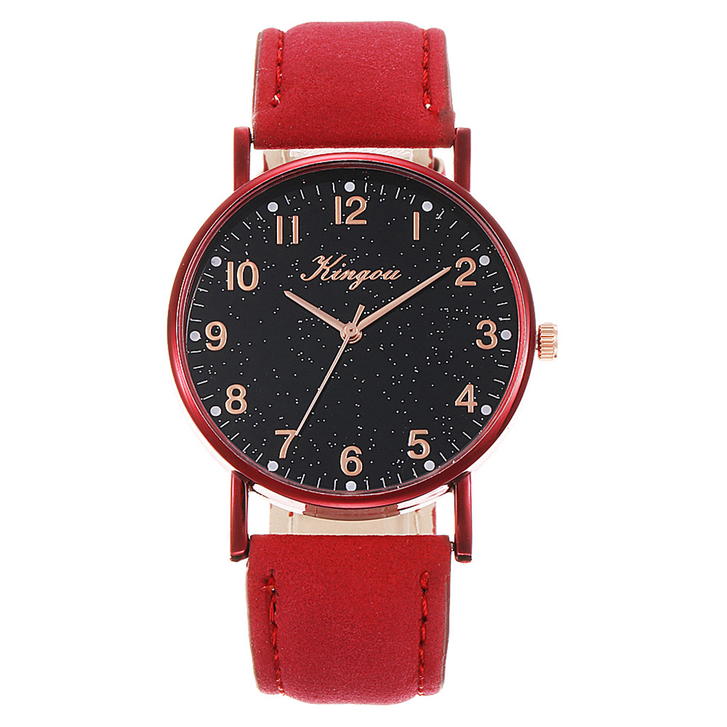 Gobestart Women Leather Belt Watch Starry Sky Geneva Simple Belt Watch