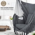 thumbnail image 3 of WBHome Extra Large Hammock Chair Swing with Hardware Kit, Hanging Macrame Chair Cotton Canvas, Include Carry Bag & Two Soft Seat Cushions,, 3 of 9
