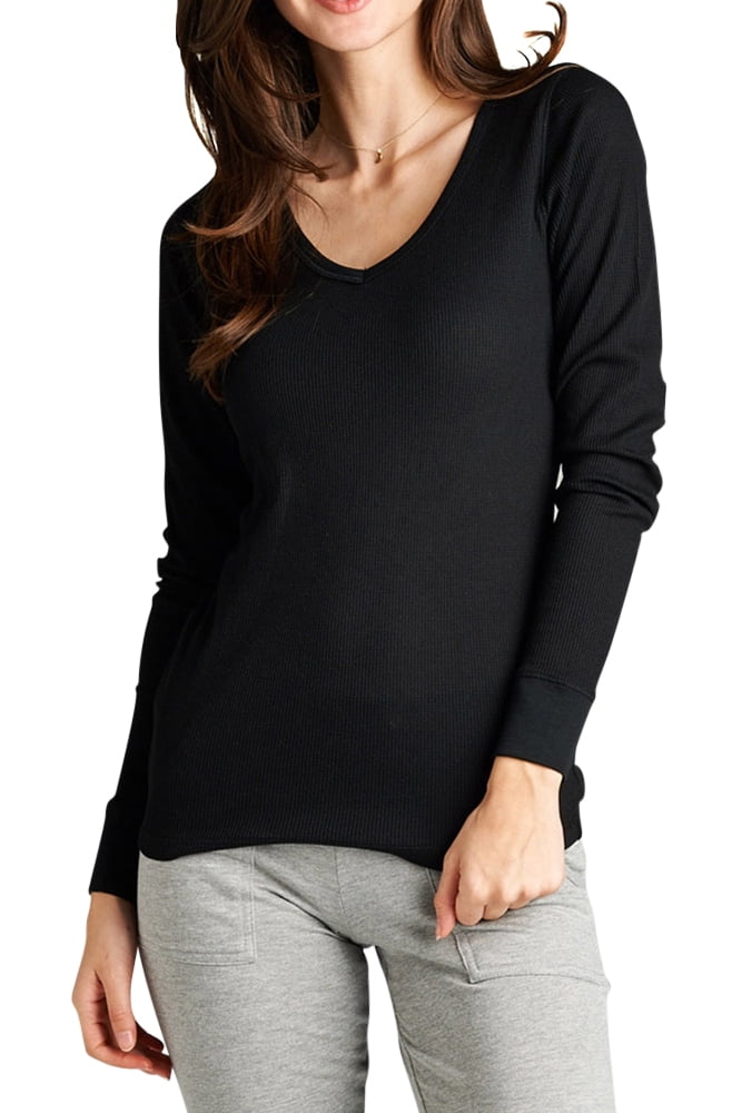 v neck thermal top women's