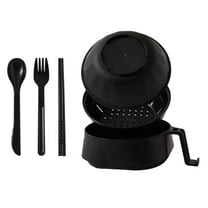 Dienrx Microwave Ramen Noodle Bowl Set with Lid, Chopsticks & Strainer, Instant Pasta Cooker for Dorm, Office, Home
