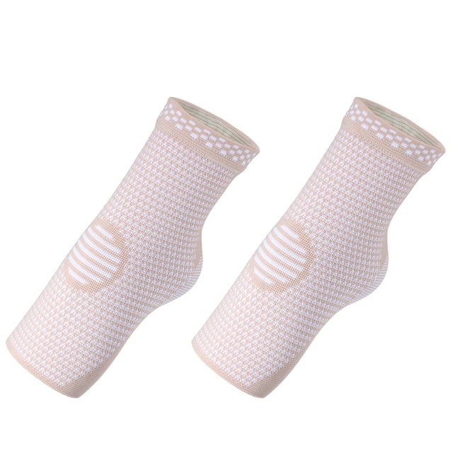Par de calcetines de compresión de tobillo Unique Bargains beige talla L