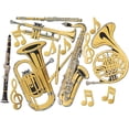 thumbnail image 1 of Beistle 55567 15-Pack Gold Foil Musical Instrument Cutouts Party Decorations, 17-Inch-23-1/2-Inch, 1 of 3