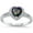 Rainbow, variant on Sterling Silver Halo Set Synthetic Rainbow Topaz CZ Heart Ring Size 4