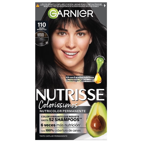Tinte para cabello Garnier Nutrisse coloríssimos 110 negro magnético