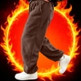 thumbnail image 5 of Mifsaly Mens Fleece Pants Warm Thick Winter Jogger Pants Casual Loose Fit Elastic Waistband Lounge Bottoms with Pockets Brown,L, 5 of 9