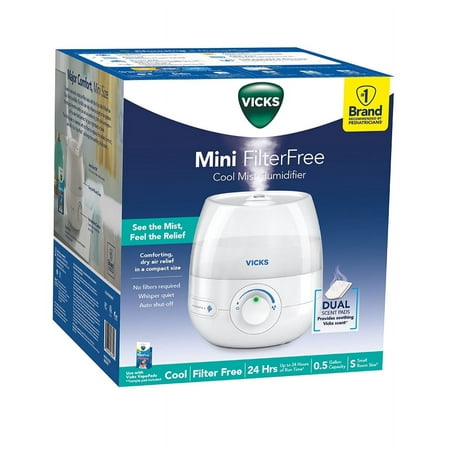 Vicks Top Fill 0.5 gallon Ultrasonic Cool Mist Humidifier - White