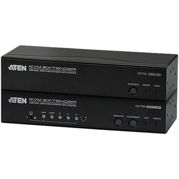 Aten Ce775 Usb Vga Dual View Cat 5 Kvm Extender With Deskew (1280 X 1024@300M)