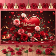 thumbnail image 5 of Red Heart Valentine's Day Banner Pink Flower Dance Party Display Balloon Decor Cupcake Design Romantic Backdrop for Valentine's Day Party Dance Event Romantic Celebration, 5 of 9