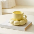 thumbnail image 4 of weibbin Ceramic Coffee Mug with Saucer Set for Home Office, 200ml Tea Cup, 4 of 5