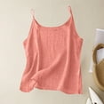 thumbnail image 2 of TAGOLD Summer Casual Tops,Plus Size T-shirt Blouse for Womens, Ladies New Solid Color Suspender Linen Casual Top, 2 of 5