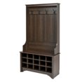 thumbnail image 3 of Dark Brown Entryway Hall Tree Shoe Cubbie Coat Rack, 3 of 3