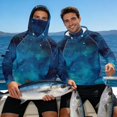 thumbnail image 3 of Bulopur Men’s Fishing Sun Hoodie with Mask, UPF 50+ UV Protection Long Sleeve Shirt Blue Galaxy Print Quick Dry Breathable Top for Boating, Hiking and Outdoor Activities, 3 of 8