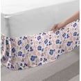 thumbnail image 2 of Orange Bed Skirt, Folkloric Summer Blossoms Flourishing Tree Branches Japanese Motif, Elastic Bedskirt Dust Ruffle Wrap Around for Bedding Decor, 4 Sizes, Dark Sky Blue and White, by Ambesonne, 2 of 2